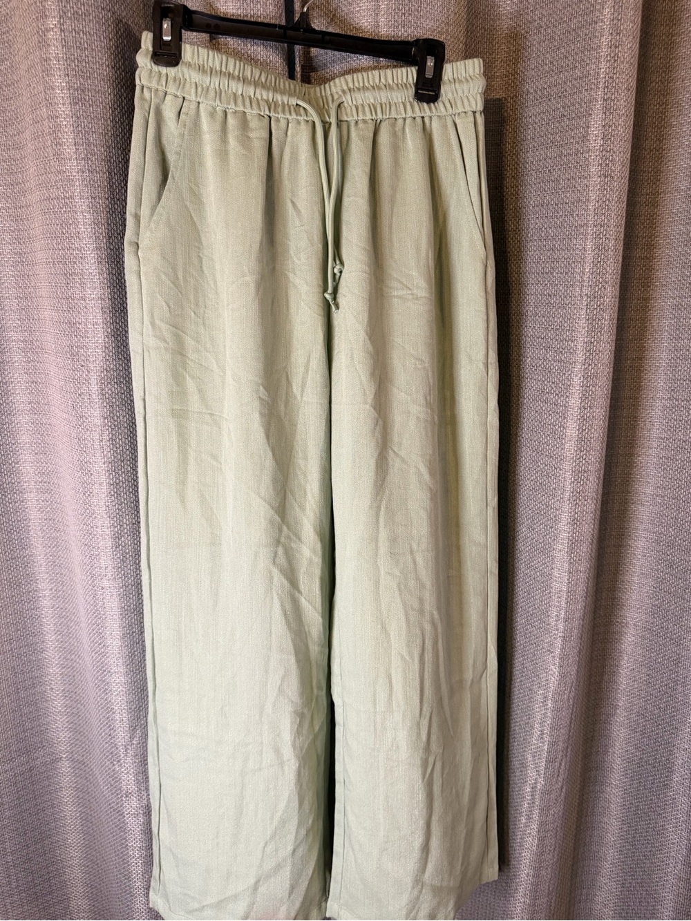 Halara Relaxed Wide-Leg Drawstring Pants in Pale Aqua - Picture 4 of 7